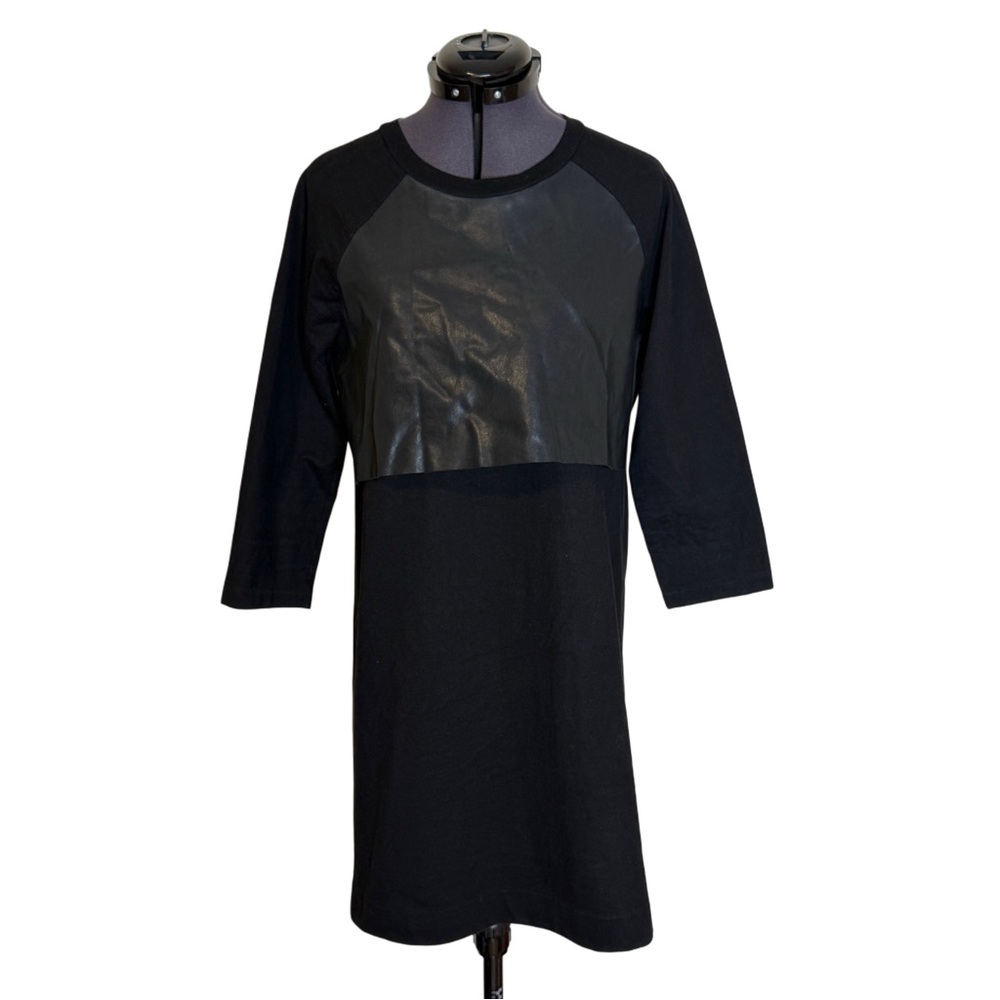COS Black Leather Shift Dress